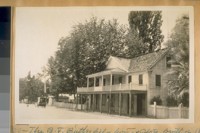 August 9/28. The B. F. Butterfield home and Store built in 1849 on the Main St. Jamestown, Tuolumne Co. Calif. It was in the early days a department store and Wells Fargo & Co. Express Office. The present agent for the Express Co. is his son, Mr. F. F. Butterfield--71 years young