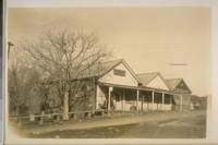 This is Carson Hill--Calaveras Co. The building on the end is a stone building, built in 1854 and the first building is the post office. There are about one dozen buildings in this town. Photo taken on Jany. 1929