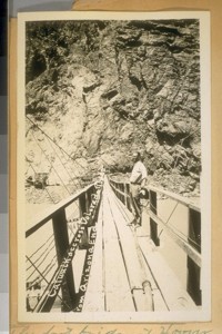The foot bridge at Hoover Dam from Nevada to Arizona