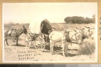 June 1936. This is Old Man Voiss's out fit, [sic] he was arrested for murder at San Jose, see clipping attached. Honk Honk, Boulder Dam next stop
