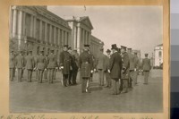 L. to R.: Capt. Lemon - Capt. Gleeson - Capt. O'Meara, Com.- Jesse B. Cook - Mayor Jas. Rolph, Jr., and Chief D.J. O'Brien. Oct. 27/23