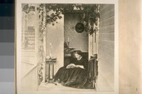 Mrs. General Fremont at her house on Black Point now Fort Mason, about 1863