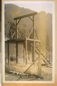 Taken Dec. 1/31. Hanging Gallows, Court House, Downieville, Cal