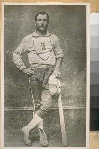 Mr. Frank Crockett. Retina Engineer of the S.F.F. [San Francisco Fire] Dept. This photo was taken in 1874 when he was a member of the Iron Base Ball Club of New Jersey