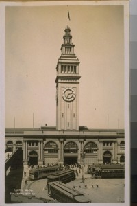 Ferry Building fr. Market & Steuart St. Aug., 1921