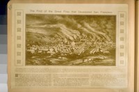 The First of the Great Fires that devastated San Francisco. May 3 and 4, 1851. (Lithograph by Justh & Co.)