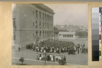 School Children in the Fire Prevention Day Parade, Oct. 8th, 1920. The High School of Commerce, Fell and Franklin Sts