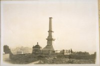 This is the monument to Senator David Broderick who was killed by D.S. Terry in a duel near Lake Merced