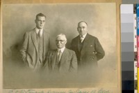 L. to R.: Frank Drum, Jr. - Jesse B. Cook - and Jas. A. Murphy, all of the Mercantile Trust Co. of Calif