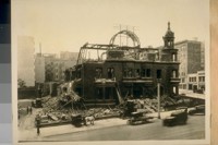 The last of the Old Claus Spreckels Home on the S.W. cor. Clay & Van Ness Ave. June 1927
