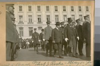Front to back: Theo. J. Roche - Mayor Jas. Rolph, Jr. - Sergt. Mahoney - Chief D.J. O'Brien - Capt. H. Gleeson, and Commissioner A. Mahoney. Oct. 1922