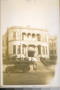 The home of Joseph Hyman at 1916 Calif. St. bet. Gough & Octavia on Feb. 27/29. Jos. Hyman was known as Uncle Joe by all in the American Trust Co. of which he was a director