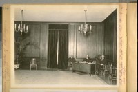 Outer office of the Mayor's, 1919. Det. Gallagher at the desk and Det. Burkon his left
