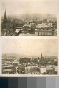 Oakland's Business Section in 1895. From the Tower of the Masonic Temple