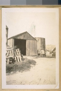 Stable of the Bernal Home. These photos [100a-100f] were taken in March 1925. A large part of the Mission was owned by Mr. Bernal, who lived in this house. It is just off Mission St. bet. Bush & Leo St