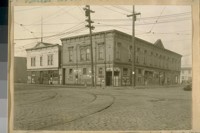 N. E. corner Steuart and Folsom Sts. Built about 1870. Taken 11/24/24. Built when the water came up to Steuart St. and used as a Sailors Boarding House