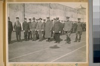 U.S. Army drilling the San Francisco Fire Dept. Gen. Hunter Ligget and Chief Murphy, 1921