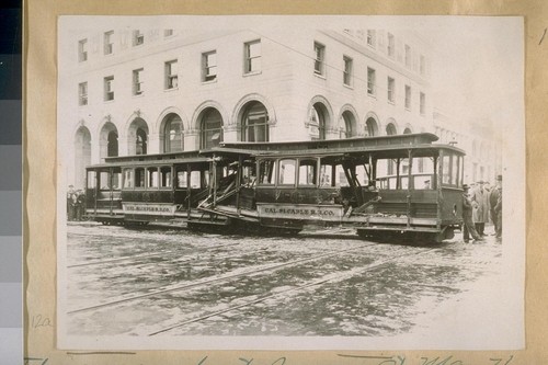 The car wreck at Sansome St. May 7/26, after running from Powell St. down Calif. St. Hill