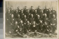 Back row L. to R. J. Tucker, Nelson, P. Peters, C. Peters, O.B. Merrick, T. Bailey, Sam Rankin, Wilson, Pete