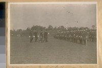 Wm. J. Biggy and A.D. Cutter inspecting the S.F. [San Francisco] Police 1907 G.G. [Golden Gate] Park. Capt. J. Mooney's Co