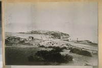 Fort Mason as it was in 1862--then called Black Point. On the right can be seen the old "Pioneer Woolen Mills of California" Bldg