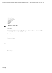 [Letter from Norman BS Jack to Mike Clarke regarding Proof of ashtrays]