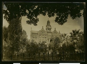 View of the State Normal School from a nearby fence, Chico, ca.1910