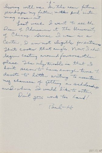 Letter from Paul H. [Kusuda] to [Afton] Nance, 1943 Oct 10