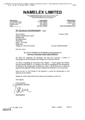 [Letter from Fadi Nammour to Sue James regarding shipment of 400 cases of Sovereign Classic Gold for Djibouti]
