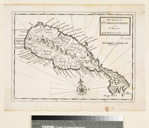 Island of St. Christophers, alias St. Kitts by H. Moll Geographer 1729