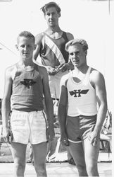 Analy High School pole vault track awards at the Northern California Championship meet in 1950