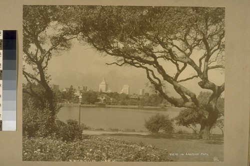 View of Lakeside Park [Lakeside Park is located south of Grand Avenue, and west of Perkins between east and west arms of Lake Merritt.]