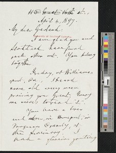 William Dean Howells, letter, 1897-04-04, to Hamlin Garland