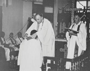 Jeypore, Orissa, India. Former President of Jeypore Evg. Lutheran Church, Rev. Jacob Nag is con