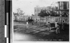 Playing a net game, Hong Kong, China, ca. 1929