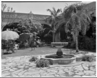 San Marcos building, view of the patio, Santa Barbara, 1933