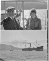 Man and woman, freight ship, en route to Channel Islands, 1934