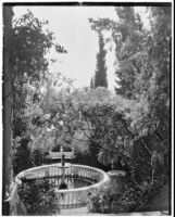 La Mortola botanical garden, view of a fountain from above, Ventimiglia, Italy, 1929