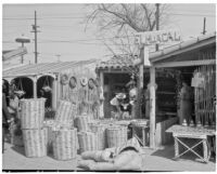 Olvera Street, view of merchants' stands, Los Angeles, 1934