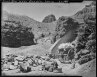 Cart and cattle in front of a lime kiln, Guadix, Spain, 1929