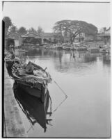 Wharf with fishing boats, Hawaii, 1928