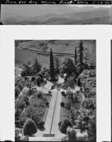 Gardens of Casa del Rey Moro, aerial view, Ronda, Spain, 1930