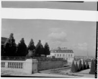 Parc de Saint-Cloud, view of a promenade and conical trees, Saint-Cloud, France, 1929