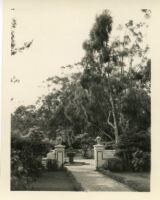 John Percival Jefferson residence, view towards fountain, Montecito, 1931