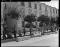 Exterior of unidentified plaza, Murcia, Spain, 1929