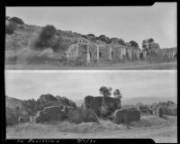 Two pictures of the La Mission La Purísima Concepción ruins, Lompoc, 1930