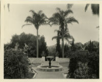 James Waldron Gillespie residence, view from house towards fountain with pool parterre, Montecito, 1932