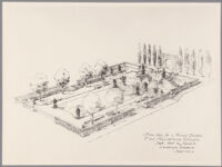 Base plan for a formal garden for Fox Movietone Studio, Westwood