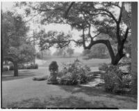 Edward Charles Harwood residence, patio and lawn, San Marino, 1928 or 1932