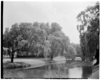 Trinity College Bridge on the River Cam, Cambridge, England, 1929